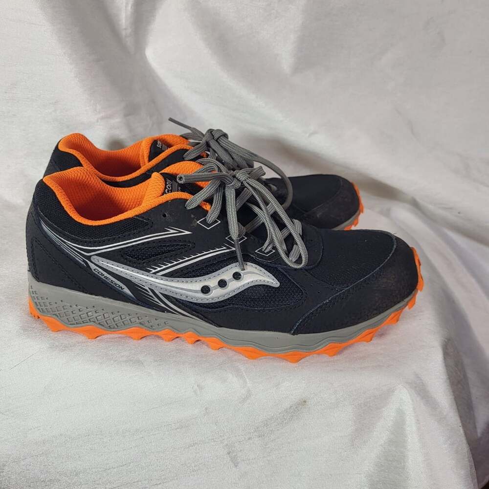 Saucony Cohesion TR14 LTT Trail Running Shoes Black Orange Youth